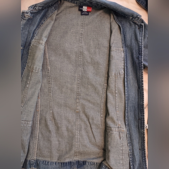 French Cuff Vintage Button Front Denim Jeans Jacket size Medium - Picture 7 of 13